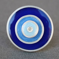 Sterling Silver Round Retro Ring Front View